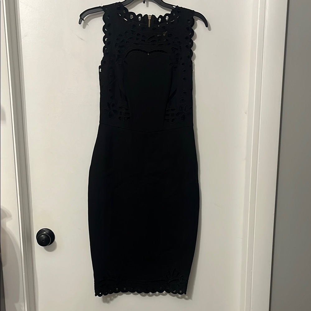 Ted Baker‎ Black Eyelet Cut Out Sleeveless Knee-Length Dress Medium - Picture 2 of 10